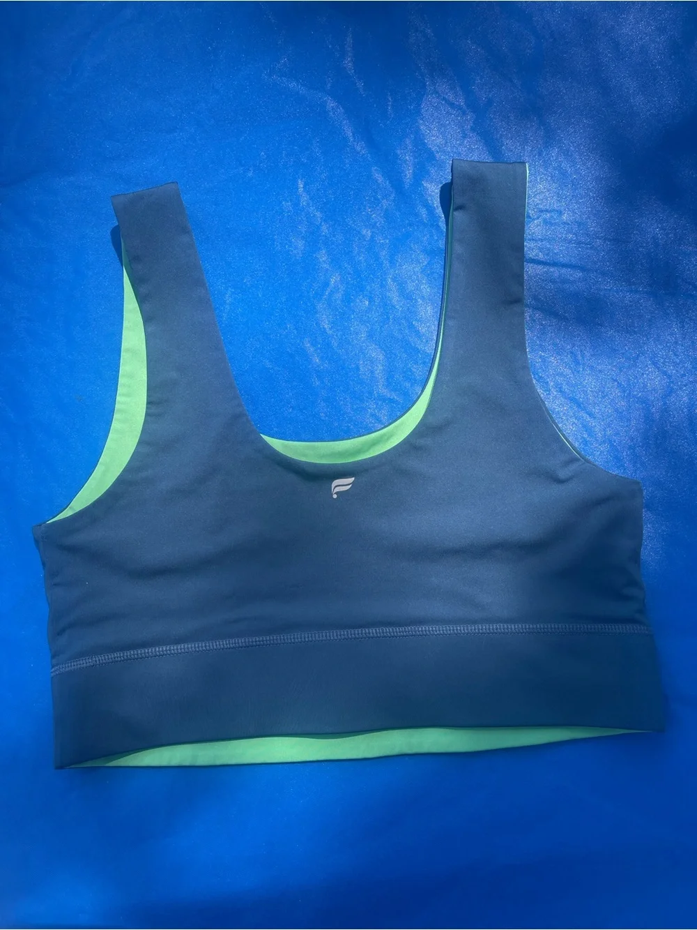Fabletics Reversible Sports Bra Crop Top Navy Green Women’s Small
